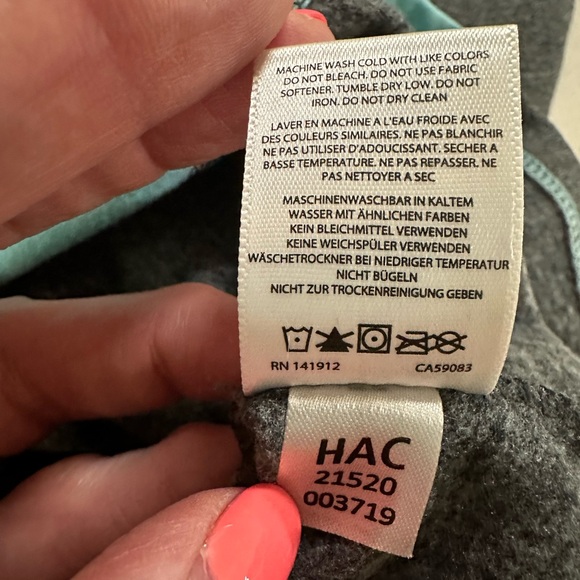 Noble Outfitters Athena Quarter Zip Shirt PulloverSz Small Aqua&Gray equestrian - Picture 11 of 14